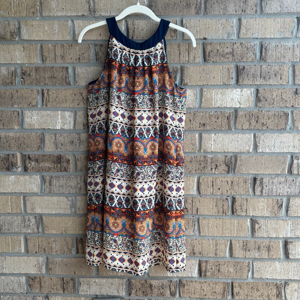 A. Byer Juniors Boho Medium Tribal Print Shift Dress